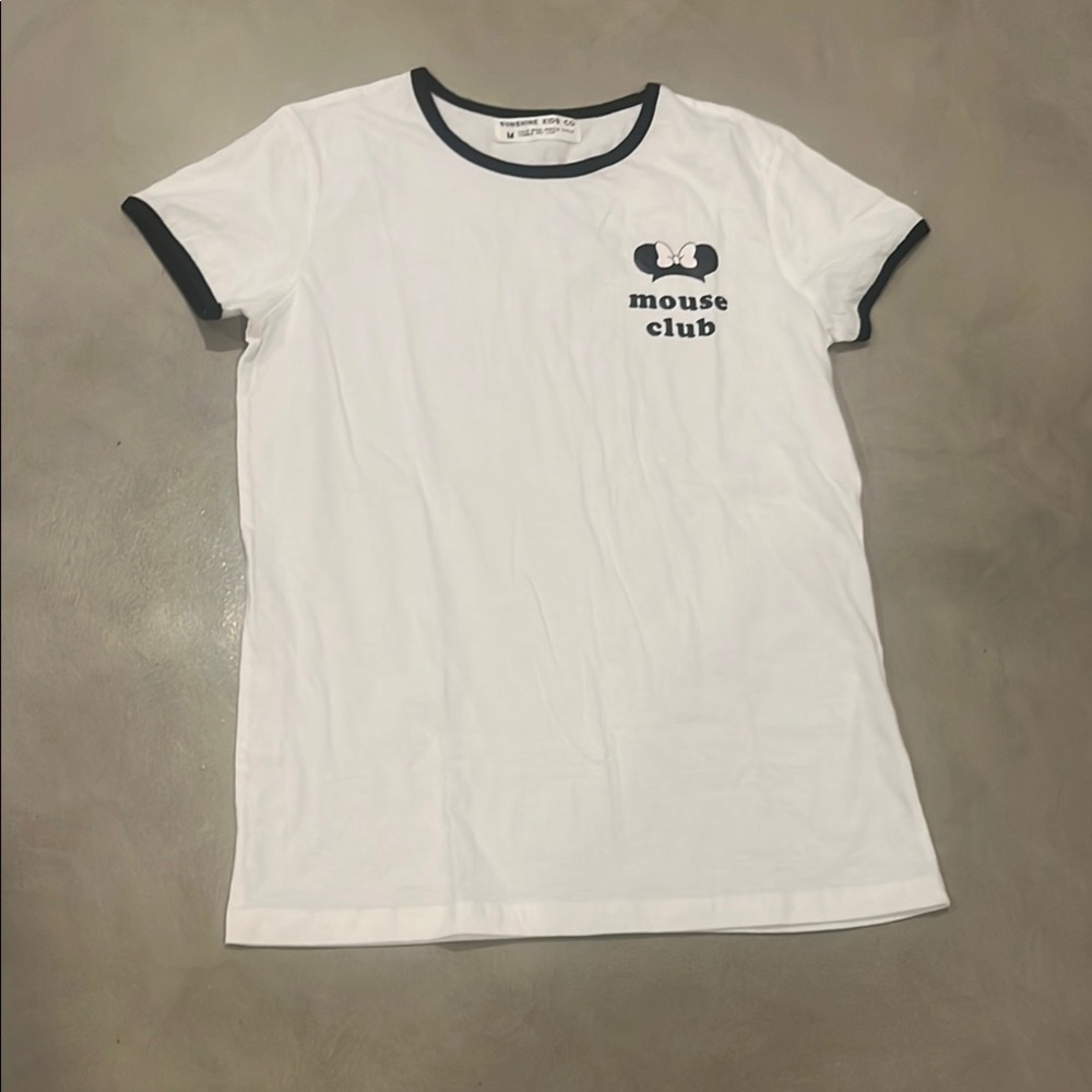 Womens White small shop Mickey Mouse Club tee